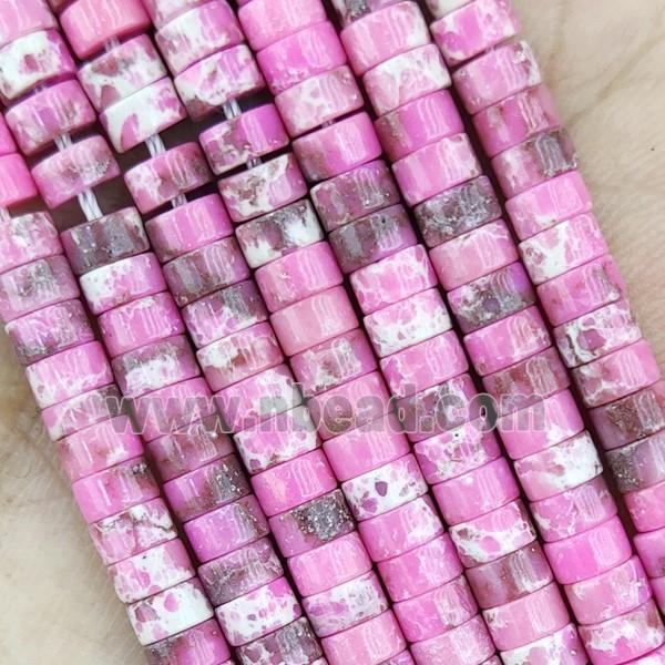 Pink Dye Imperial Jasper Heishi Beads