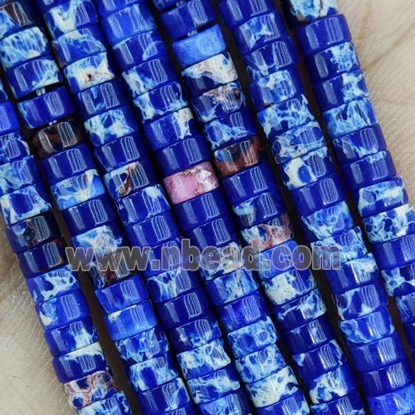 Blue Dye Imperial Jasper Heishi Beads