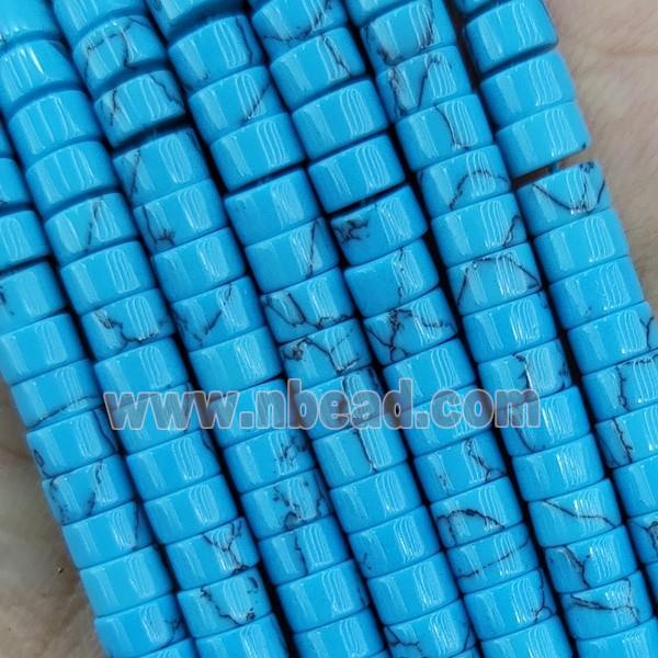 Synthetic Turquoise Heishi Beads Blue