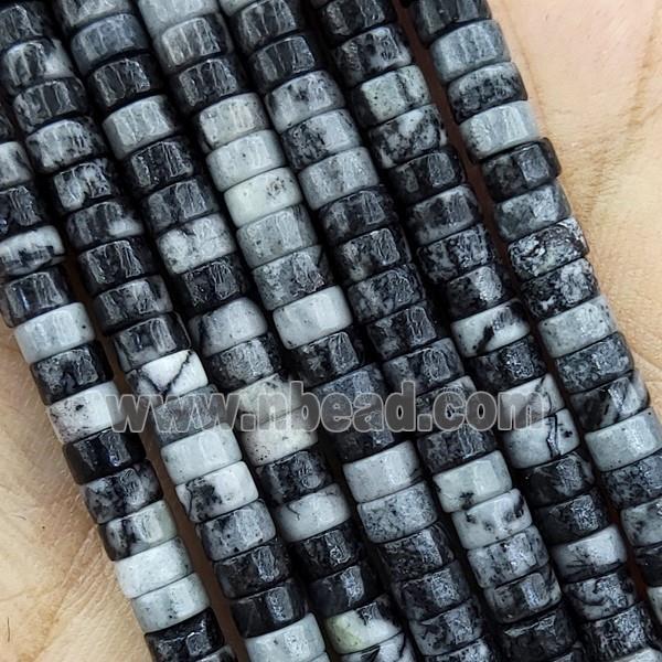 Black Silk Jasper Heishi Beads