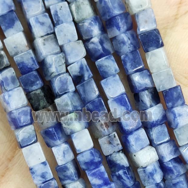 Blue Sodalite Cube Beads