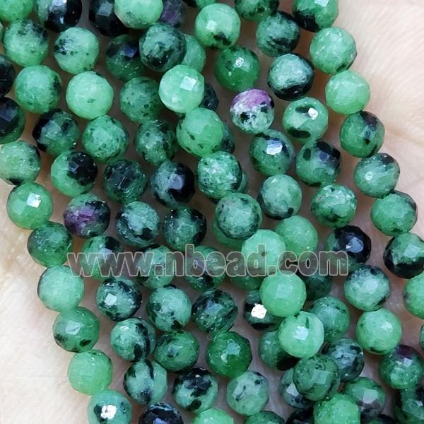 Natural Ruby Zoisite Beads Faceted Round