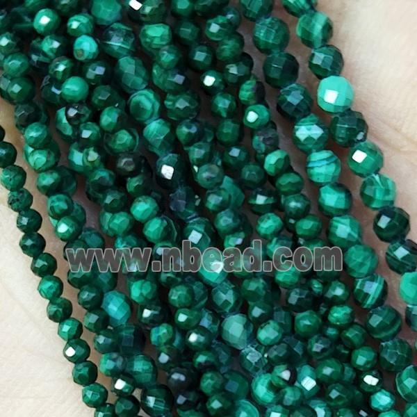 Natural Malachite Beads Tiny Green Faceted Round