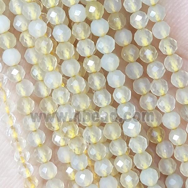Yellow Agate Beads Faceted Round