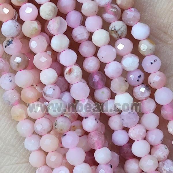 Natural Pink Opal Beads Tiny Faceted Round