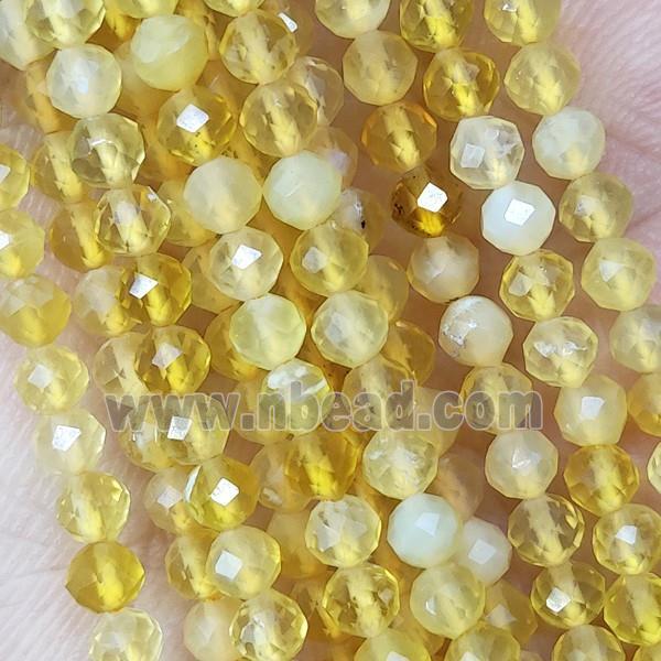Natural Yellow Opal Beads Tiny Faceted Round AA-Grade