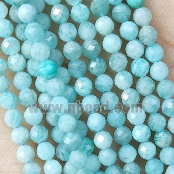 Green Amazonite Beads Tiny Faceted Round