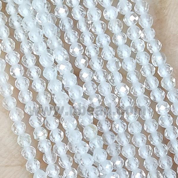 Clear Quartz Beads Tiny Faceted Round