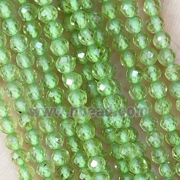 Natural Peridot Beads Green Faceted Round