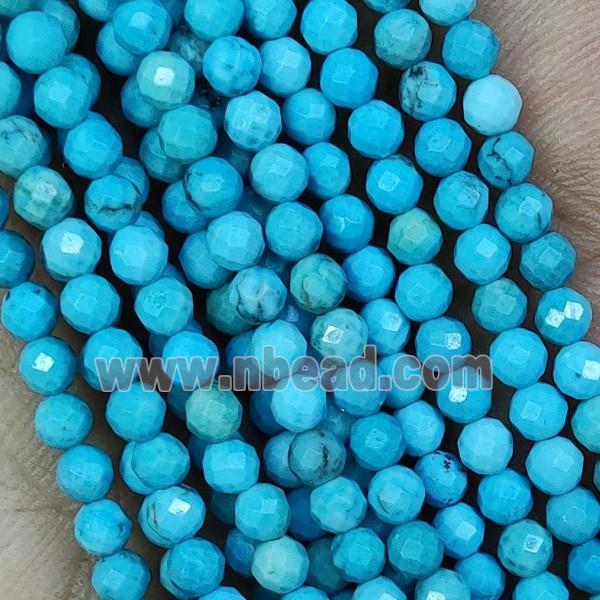 Blue Magnesite Turquoise Beads Faceted Round