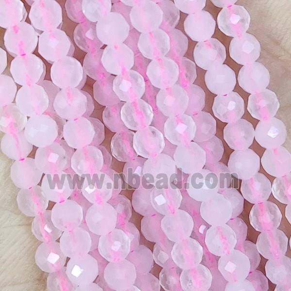 Pink Rose Quartz Beads Faceted Round