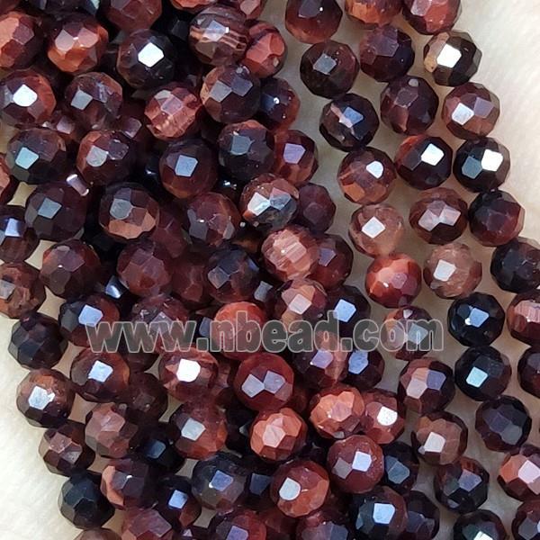 Red Tiger Eye Stone Beads Faceted Round