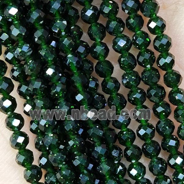 Green Sandstone Beads Faceted Round