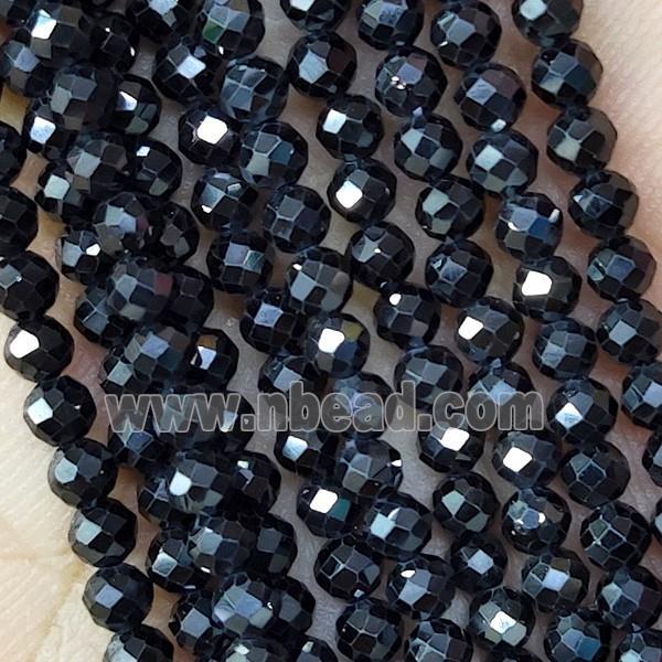 Black Cubic Zircon Beads Faceted Round