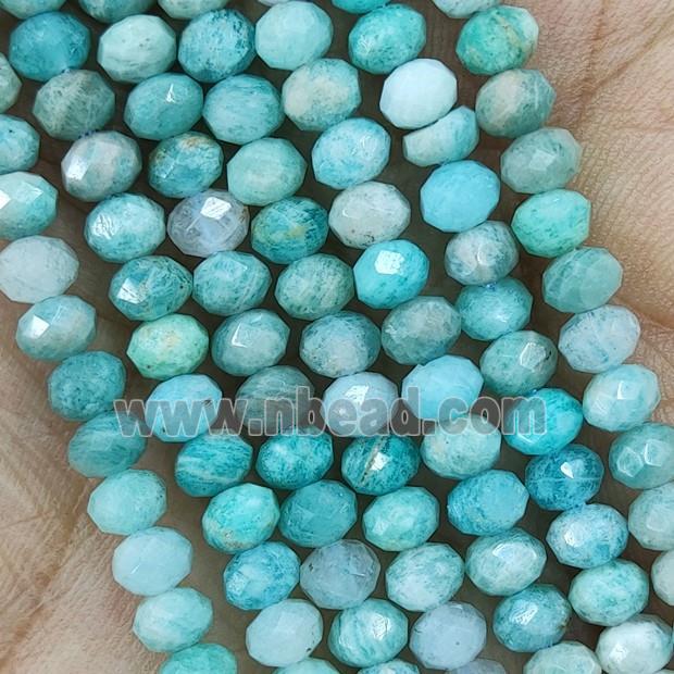 Green Amazonite Beads Faceted Rondelle