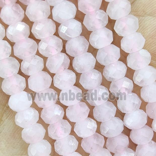Pink Rose Quartz Beads Faceted Rondelle