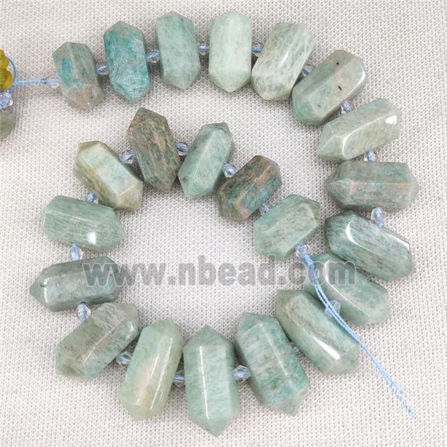 Green Amazonite Bullet Beads