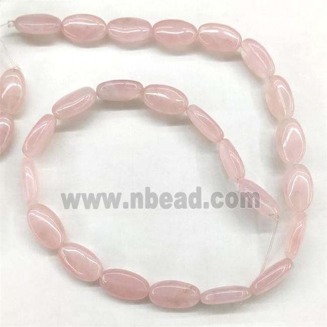 Pink Rose Quartz Oval Beads