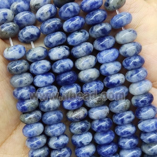 Blue Dalmatian Jasper Rondelle Beads Smooth