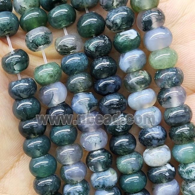Green Moss Agate Rondelle Beads