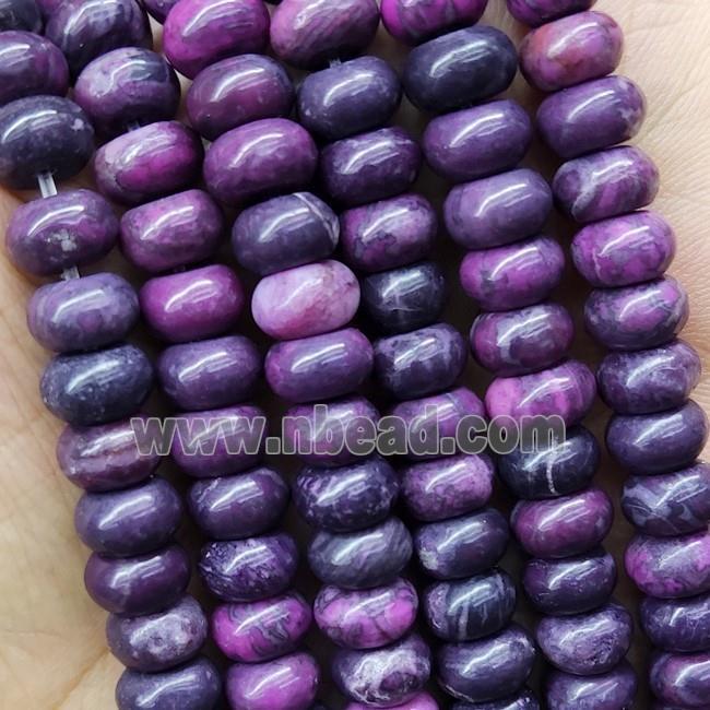 Purple Crazy Agate Rondelle Beads Dye