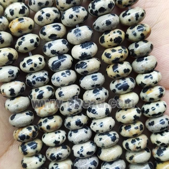 Black Dalmatian Jasper Rondelle Beads