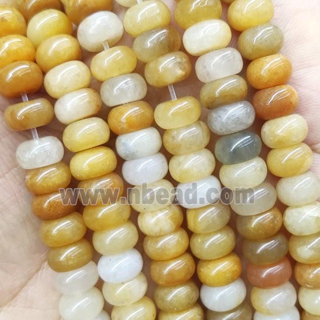 Yellow Jade Rondelle Beads