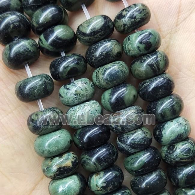 Kambaba Jasper Rondelle Beads Green