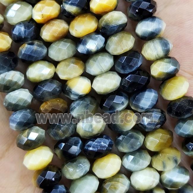 Fancy Tiger Eye Stone Beads Faceted Rondelle