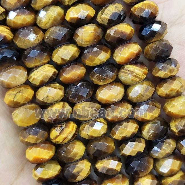 Natural Tiger Eye Stone Beads Faceted Rondelle