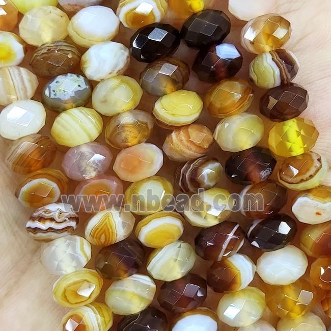Ambergold Striped Agate Beads Faceted Rondelle