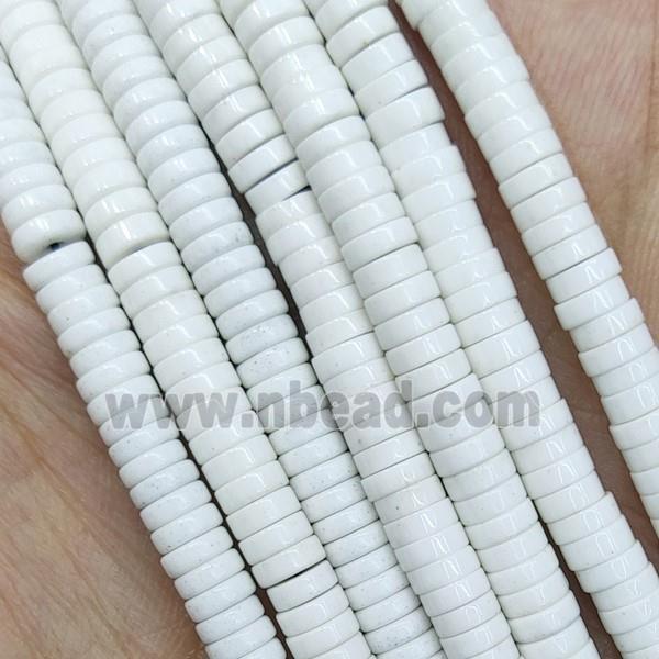 White Oxidative Agate Heishi Spacer Beads