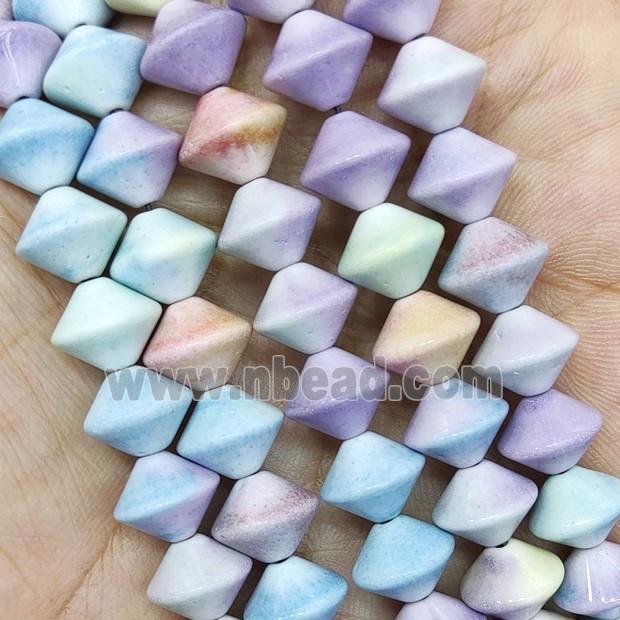 Multicolor Alashan Agate Bicone Beads