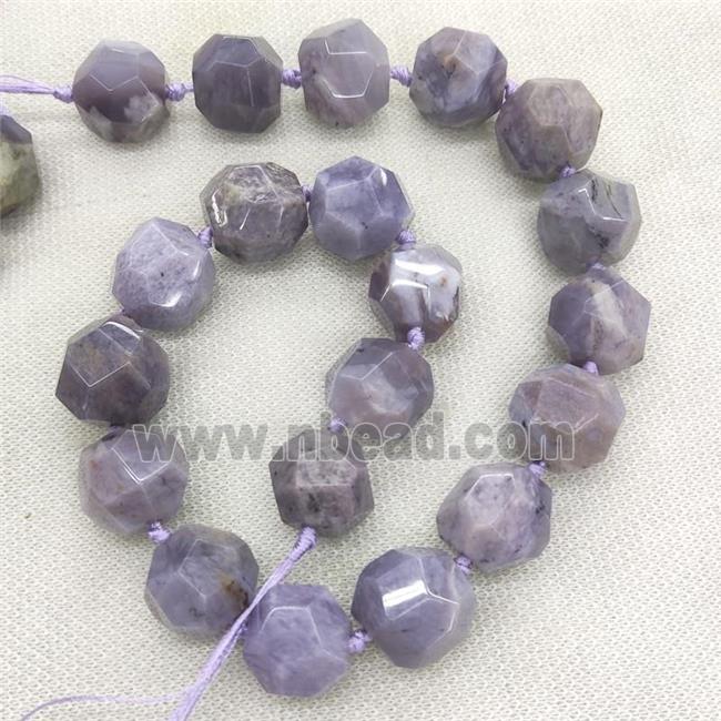 Natural Purple Chalcedony Beads Faceted Round