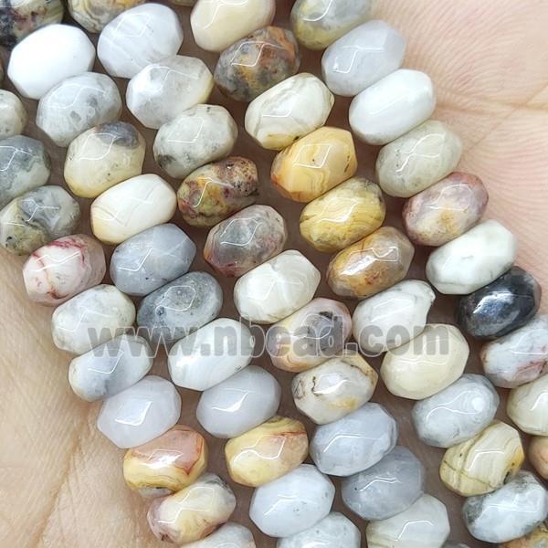 Crazy Agate Beads Faceted Rondelle