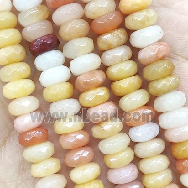 Chalcedony Beads Faceted Rondelle Multicolor