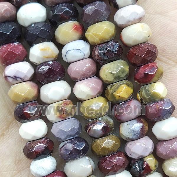 Multicolor Mookaite Beads Faceted Rondelle
