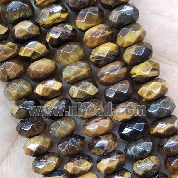 Tiger Eye Stone Beads Faceted Rondelle
