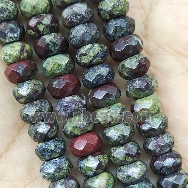 Dragon Bloodstone Beads Faceted Rondelle