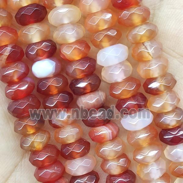 Natural Carnelian Agate Beads Faceted Rondelle