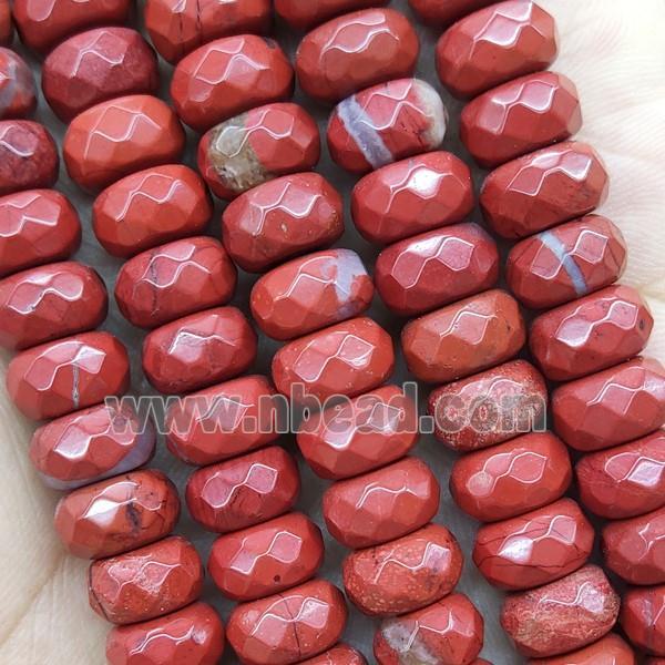 Red Jasper Beads Faceted Rondelle