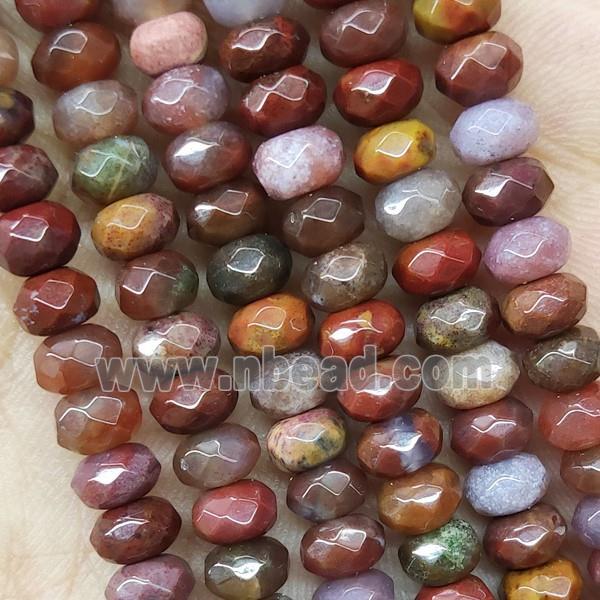 Red Nueva Agate Beads Faceted Rondelle