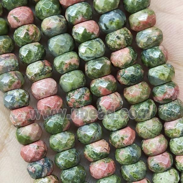 Unakite Beads Faceted Rondelle