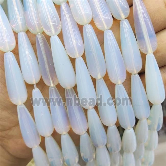 White Opalite Teardrop Beads