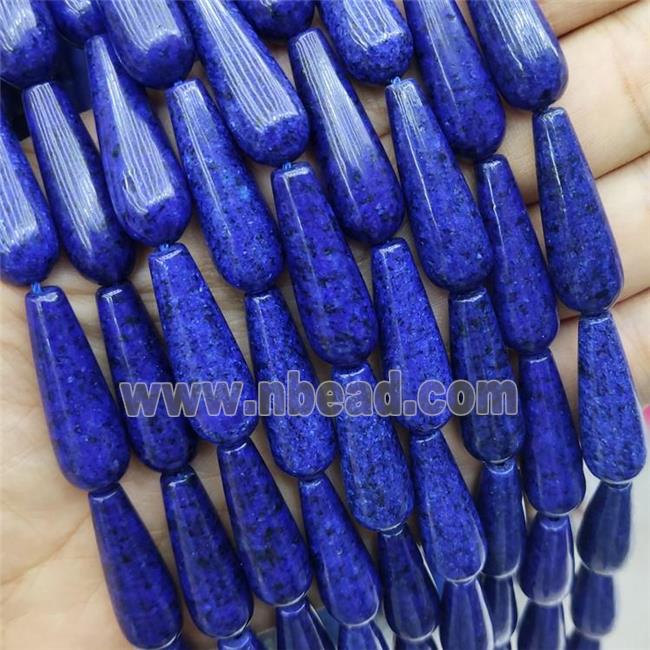 Blue Dye Lapis Lazuli Teardrop Beads