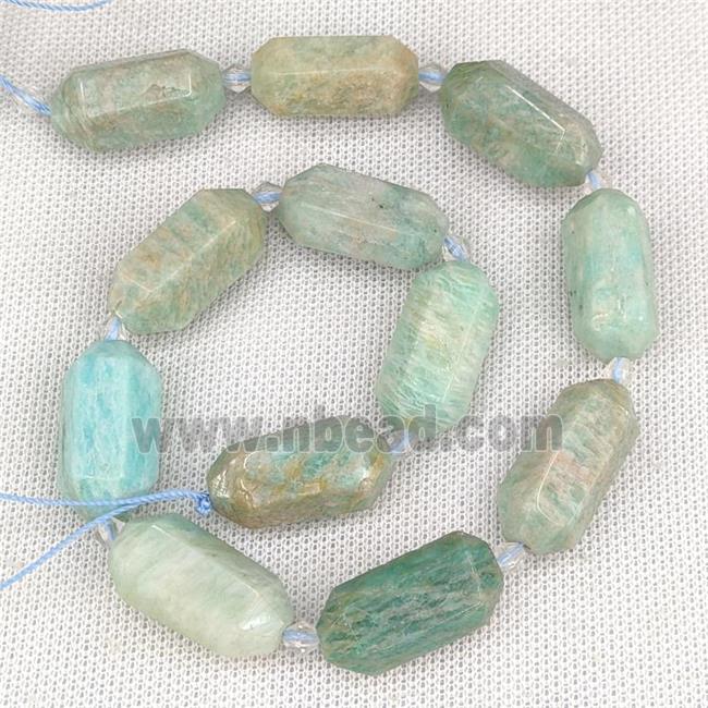 Green Amazonite Prism Beads Bullet