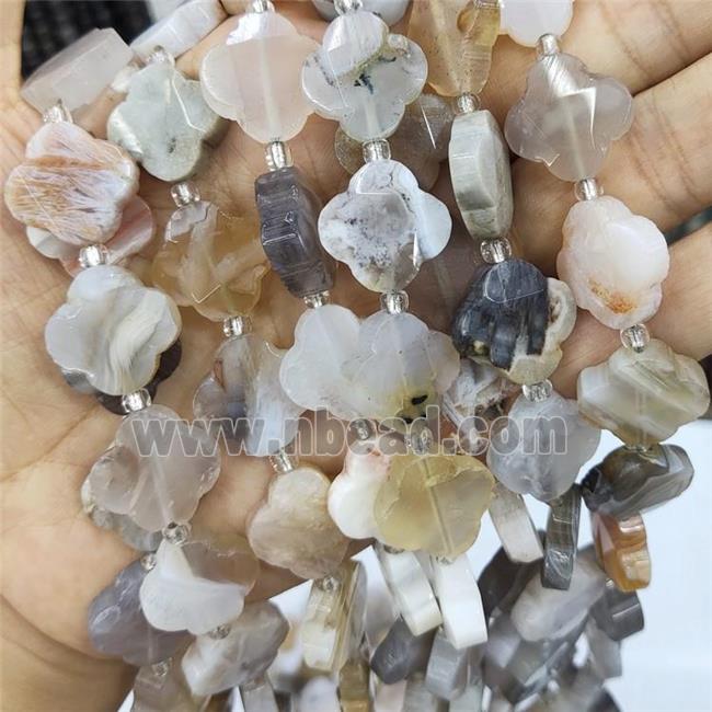 Botswana Agate Clover Beads
