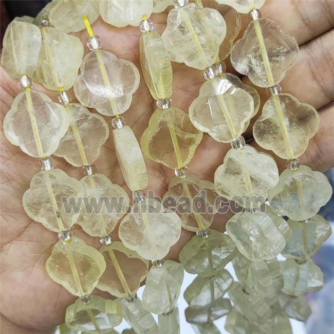 Lemon Quartz Clover Beads
