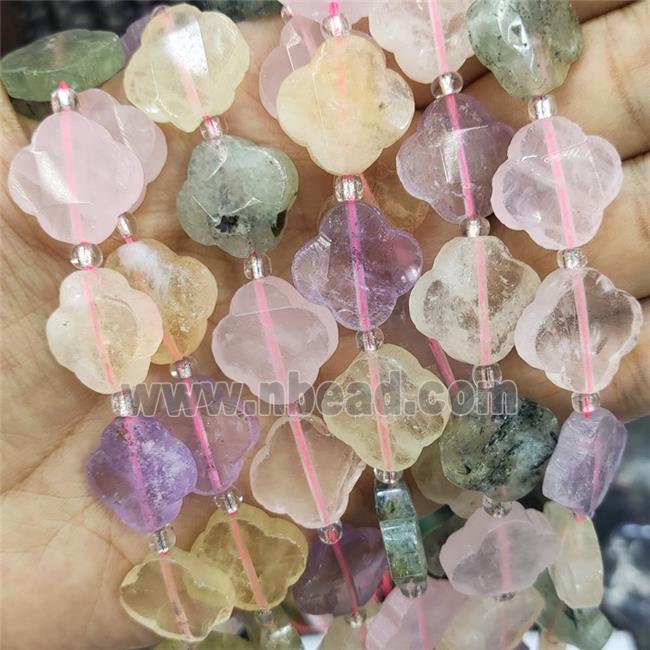 Mixed Gemstone Clover Beads