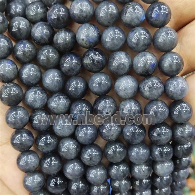Black Labradorite Beads Blue Round Smooth AA-Grade